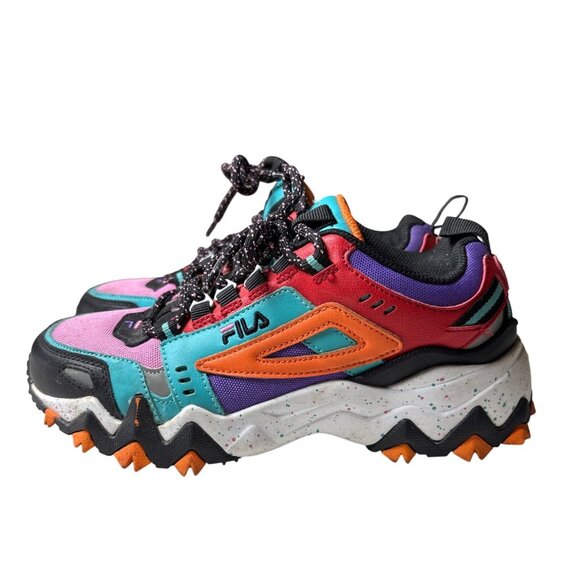 Fila Oakmont Shoes Sneakers Trail Size 6.5 Multi Color Leather Athletic Hiking - Picture 4 of 10